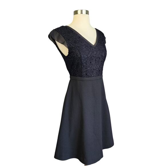 SUNCOO Paris Womens Robe Celine Dress Size US Small Black Embroidered Lace NEW - Picture 1 of 11